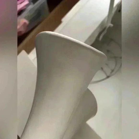 Vintage Tulip Vase with  Two Separate Stem Areas in White - Picture 9 of 10